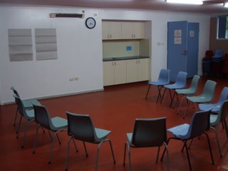 Setting up the room prior to the meeting